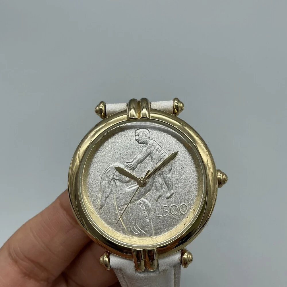Bellezza Limited Edition Womens Watch 38mm Faux Coin Leather Band New Battery